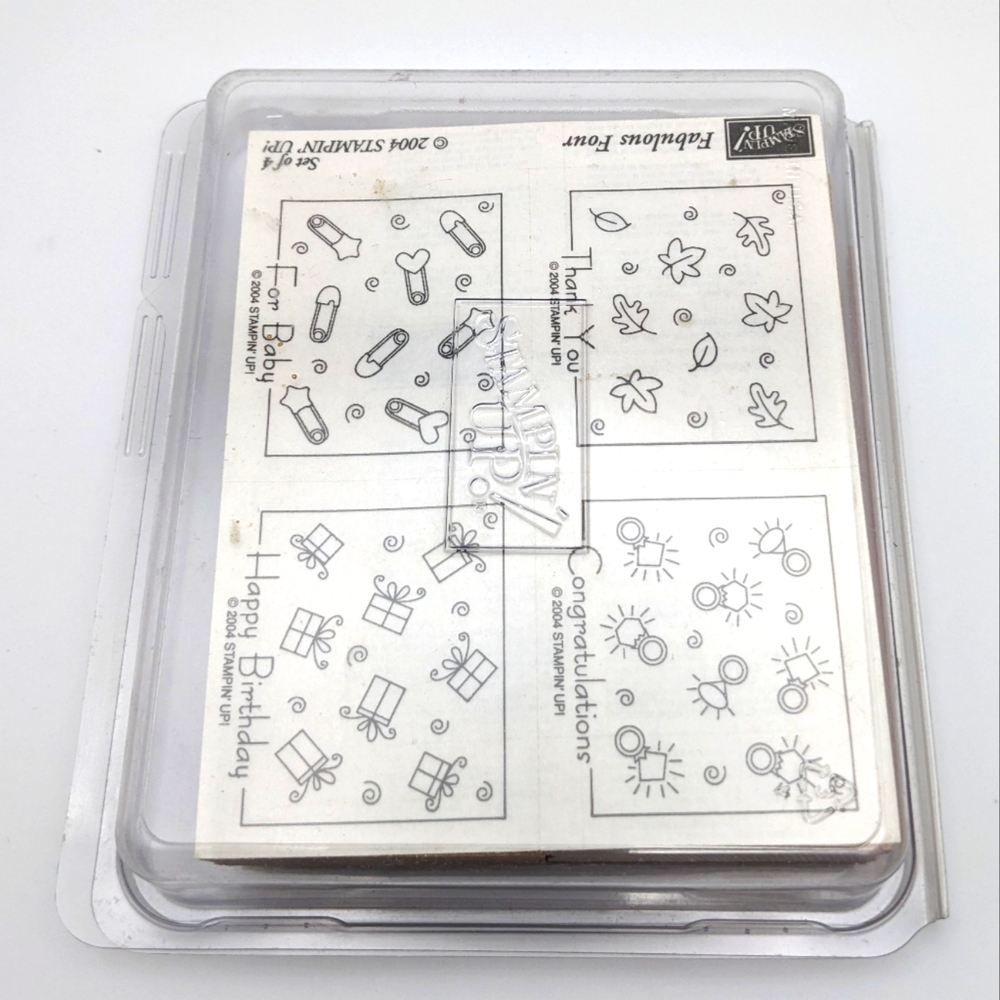 🎨STAMPS BOGO 50% OFF🎨 New Stampin' Up Fantastic Four Set Wood rubber stamps
